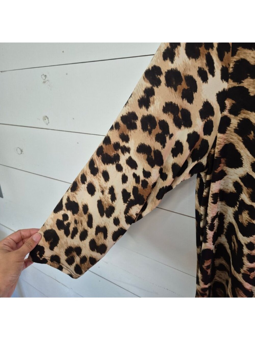 Janette USA Leopard Print Keyhole Neck Dress Size 1x - Picture 4 of 6